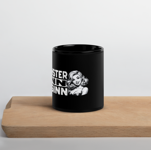 Unsinn - Schwarze glänzende Tasse